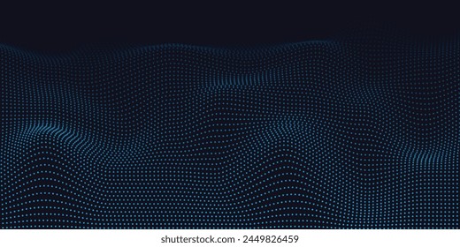 Lights background. Colored music wave. Big data digital code. Futuristic dots Illustration