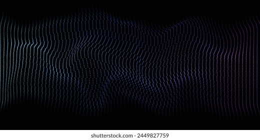 Lichter Hintergrund. Farbige Musikwelle. Digitaler Big-Data-Code. Futuristische Punktdarstellung
