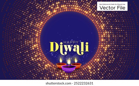 lights background for Diwali festival. 3d perspective lights backbround.