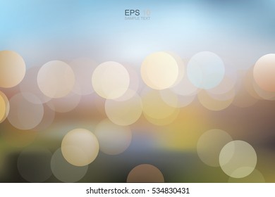 Lights blurred bokeh background. Vector illustration.