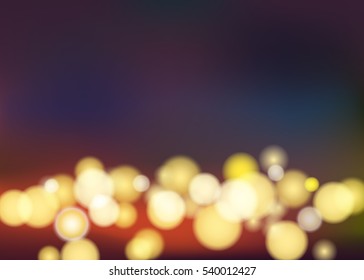 Lights bokeh effect on dark background    