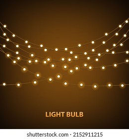 Lights bulb effect for decoration, vector illustration