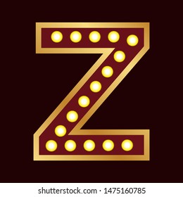 lights bulbs inside decorative letter z