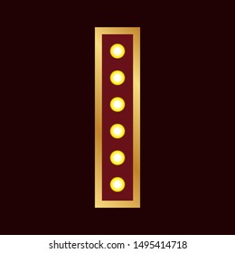 lights bulbs inside decorative letter i