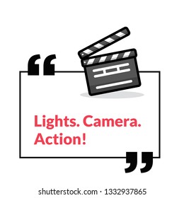 Lights Camera Action Movie Quote Poster with Clapperboard