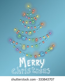  Lights Christmas background, vector.
