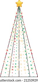 Weihnachtsbaum auf weißem Hintergrund mit Stern