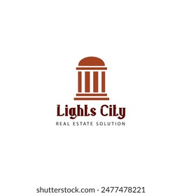 lights city company logo, building logo concept, real estate template