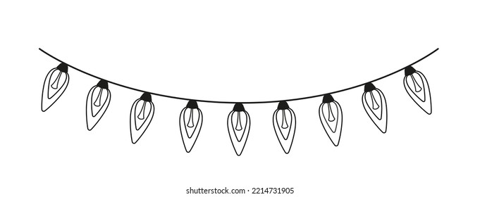 Lights coloring page. Black and white lights. Color me. Isolated vector illustration eps