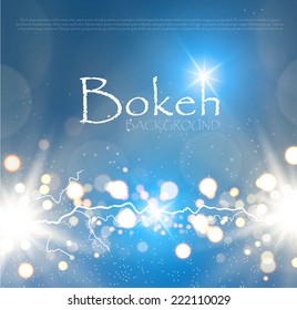 Lights effect bokeh background. Christmas lights. Vector illustration