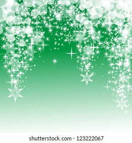 Lights and falling stars on background - Vector illustration. Light abstract Christmas background with white stars