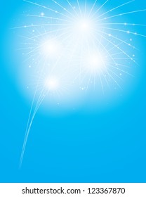 lights of fireworks in the sky. festive background Eps10