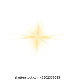 Luces de bengala, luz del flash de la estrella, rayos de sol blancos