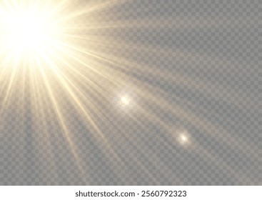 Lights flare, star flash light, white sun rays, png. Realistic sun rays. Sun ray glow abstract shine light effect starburst beam sunshine glowing isolated image.