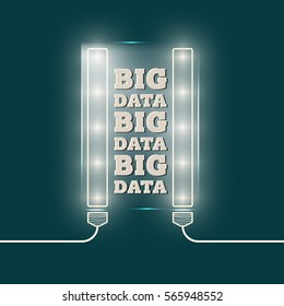 Lights with glass panel and the words big data