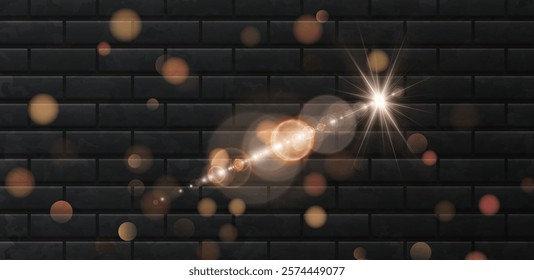 Lights glitter particles. Magic graphic concept for your design
