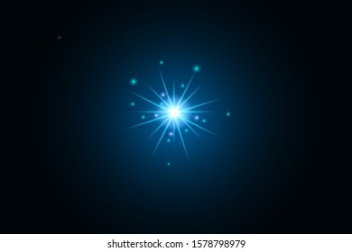 Lights glow on a dark blue background. Suitable for product advertisement, product design, and other vector images. 