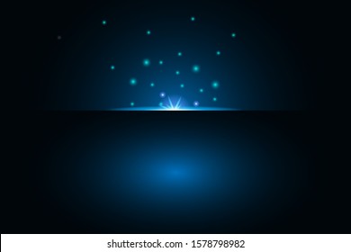 Lights glow on a dark blue background. Suitable for product advertisement, product design, and other vector images. 
