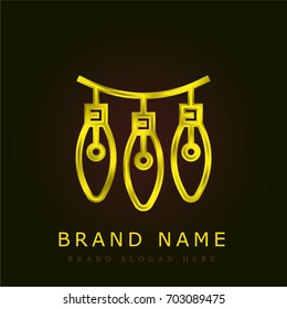 Lights golden metallic logo