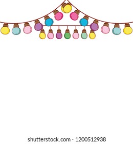 lights hanging party frame cartoon