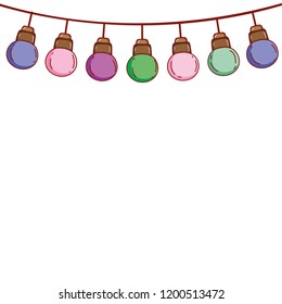 lights hanging party frame cartoon