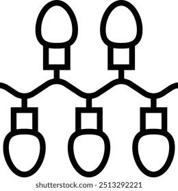Icono de luces. Diseño de estilo lineal delgado aislado sobre fondo blanco