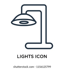Lights icon vector isolated on white background, Lights transparent sign , line symbol or linear element design in outline style