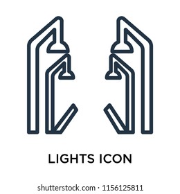 Lights icon vector isolated on white background, Lights transparent sign , line symbol or linear element design in outline style