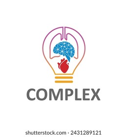lights, lungs, brain, heart abstract logo design