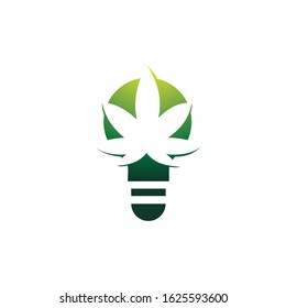 lights with marijuana icon vector logo design cool