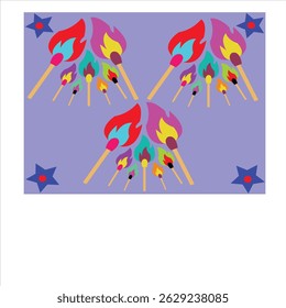 lights a match on a matchbox illustration. cute cartoon style illustration of a matchbox. fire vector icon graphic