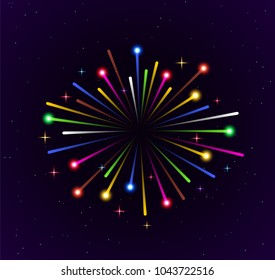 Lights multi colour exploded. Vector illustration.