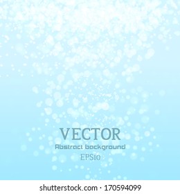 Lights on blue background bokeh effect. Vector EPS 10