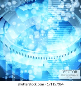 Lights on blue background bokeh effect. Vector EPS 10