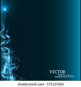 Lights on blue background bokeh effect. Vector EPS 10
