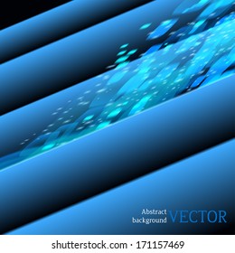 Lights on blue background bokeh effect. Vector EPS 10