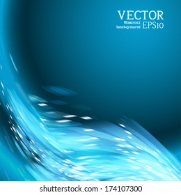Lights on blue background bokeh effect. Vector EPS 10