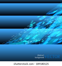 Lights on blue background bokeh effect. Vector EPS 10