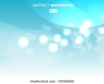 Lights on blue background bokeh effect.Vector EPS 10 illustration.