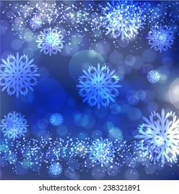 Lights on blue background bokeh effect.Vector EPS 10 illustration.