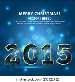 Lights on blue background bokeh effect.Vector EPS 10 illustration.