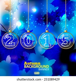 Lights on blue background bokeh effect.Vector EPS 10 illustration.