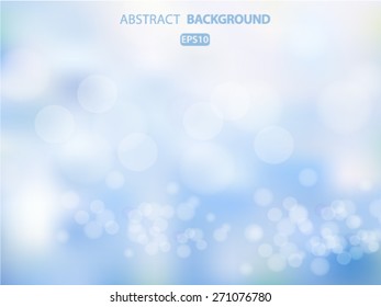 Lights on blue background bokeh effect.Vector EPS 10 illustration.