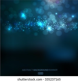 Lights On Blue Background Bokeh Effect.Vector EPS 10 Illustration.