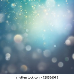 Lights on blue background bokeh effect. And also includes EPS 10 vector