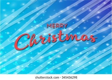 Lights on blue background. Snowfall. Stock vector.