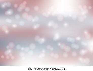 Lights On Blurred Red and Blue Bokeh Background - Vector Illustration, Graphic Design Useful For web banner, background. Bright Red and Blue Abstract Background With White Snowflakes