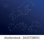 Lights on the borders of Europe, dark blue background. Vector design