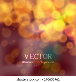 Lights on festive background bokeh effect.