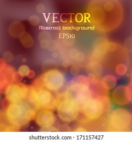 Lights on festive background bokeh effect.